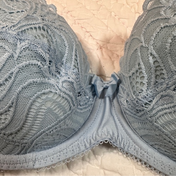 lepel | NWT light blue lace “Iris” plunge push up bra with removable padding - Picture 3 of 10